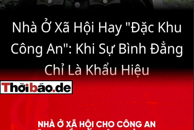 “Nhà Ở Xã Hội” Cho Công An – Đặc Quyền Bất Động Sản Mua Lòng Trung Thành Tuyệt Đối.