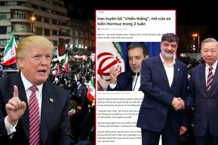 Bò đỏ Việt Nam hô hào Iran chiến thắng trong khi Tehran quỳ gối xin ngừng bắn và mở Hormuz.