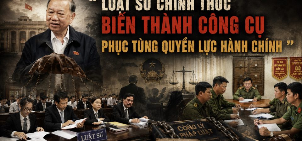 Luật sư chính thức biến thành công cụ phục tùng quyền lực hành chính