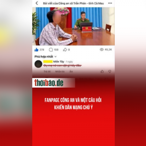 Fanpage công an và một câu hỏi khiến dân mạng chú ý